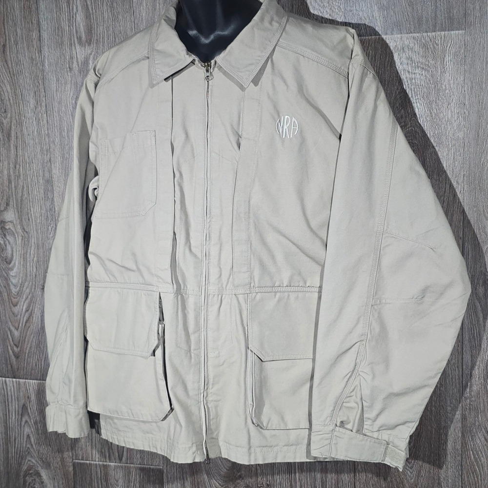 5.11 Tactical Utility Jacket XL Khaki Canvas With 2 Velcro Holsters‎